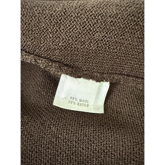 St. John Maxi Santana Knit Pull on Skirt Bottom Fringe Brown Size M Boho - Picture 11 of 12